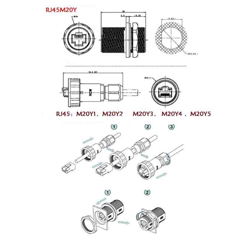 (5 Pack) RJ45 Waterproof Connector IP67 Ethernet Network Cable Connector double head Outdoor Lan Coupler Adapter  Cat5 6 8P8C,Locking Waterproof CAT6 RJ45 Female to Female Lan Ethernet Network coupler