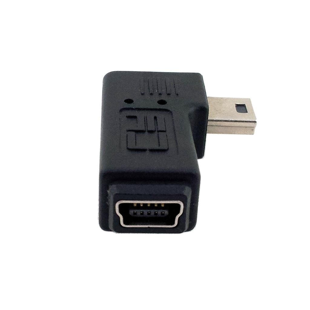 Right angled 90 degree 5Pin Mini USB Male to Female M to F Extension Adapter