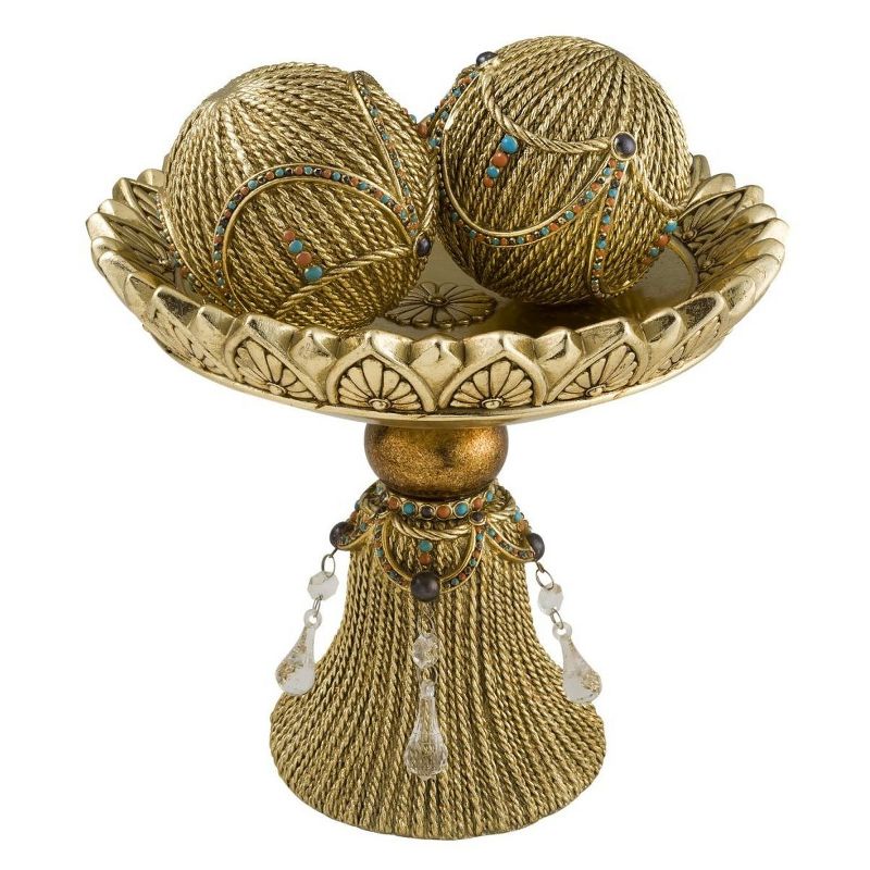 OK Lighting Auric Twists Decorative Bowl With Spheres