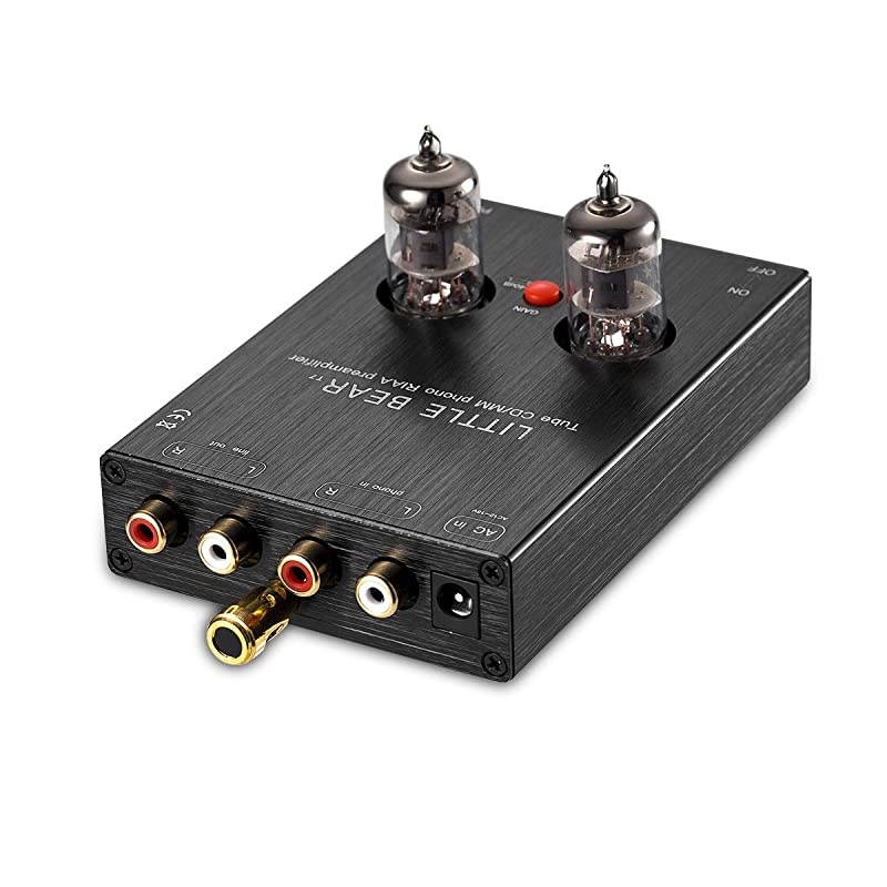 T7 Vacumn Tube Mini Phono Stage RIAA MM Turntable Preamp amp HiFi Tube PreAmplifier Black