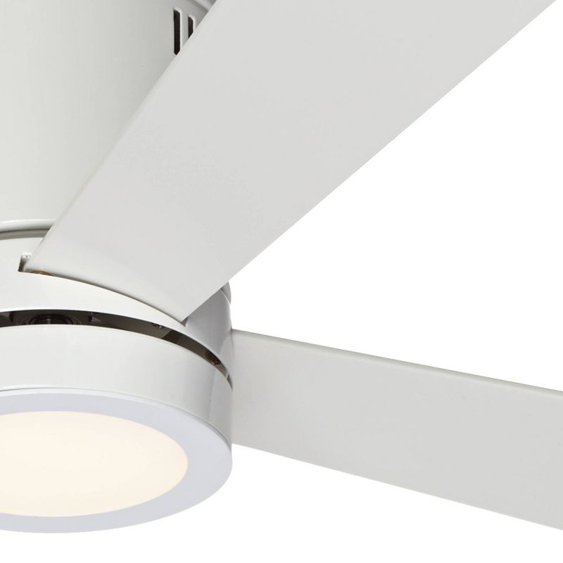 52" Casa Vieja Modern Hugger Ceiling Fan with Light LED Flush Mount Remote Control Opal White for Living Room Kitchen Bedroom