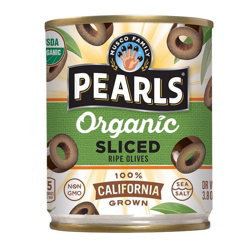 Pearls Organic Sliced Black Ripe Olives - 3.8oz