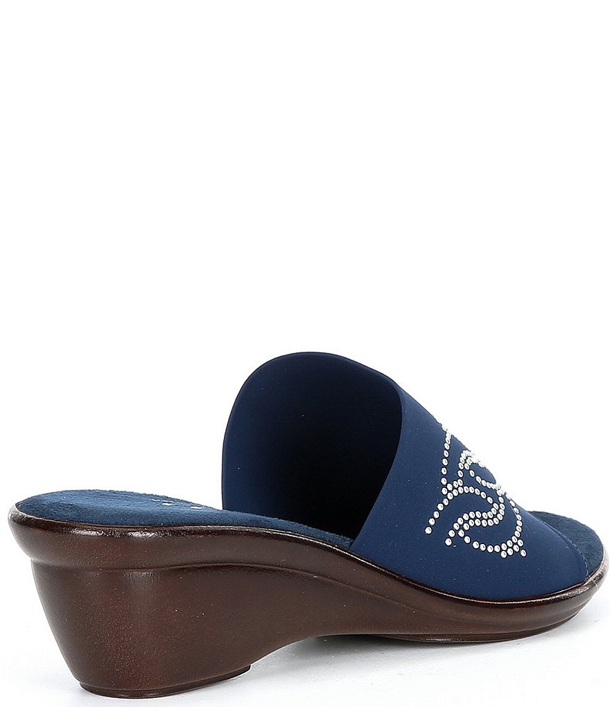 Onex Gene Rhinestone Embellished Slip-On Wedge Sandals