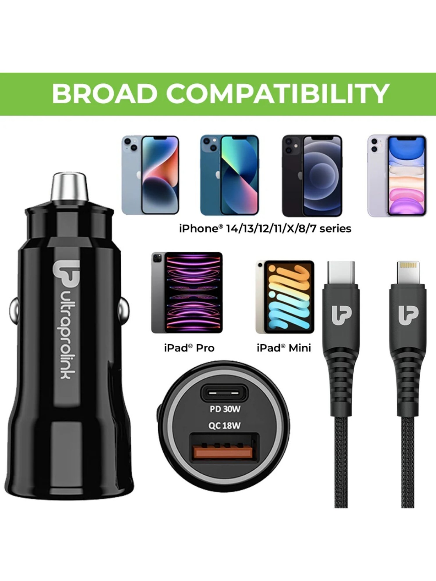 Moerdon SCB138 Fast Charging Data transfer Cable with LED indicator (Black)