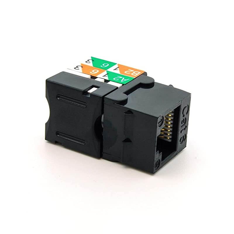 Cat.6 RJ45 110 Type Keystone Jack (50-Pack, Black)