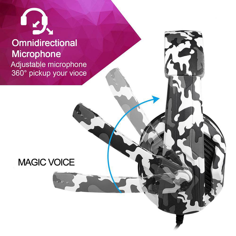 3.5mm Wired Gaming Headset Noise Cancellation Music Headset with Microphone Mute Volume Control Suitable for PS4 Smartphones Laptop Tablet PC