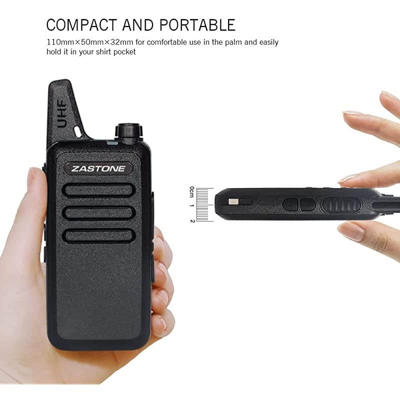 X6 Rechargeable Long Range Two-Way Radios with Earpiece 2 Pack 3W 16-Channel UHF Walkie Talkies