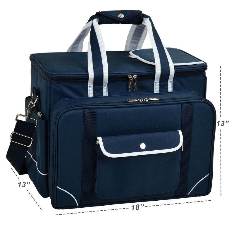 Picnic at Ascot- Ultimate Insulated Picnic Cooler with Service for 4 - Navy