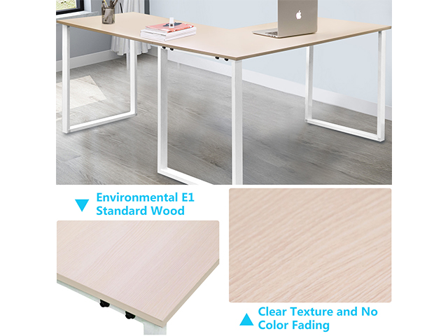 L-Shaped Desk Corner Computer Game Desk PC Laptop Desk Study Desk With CPU Storage Modern Desk With Large Workstation Gaming Desk Home Office Desk,White,GT70