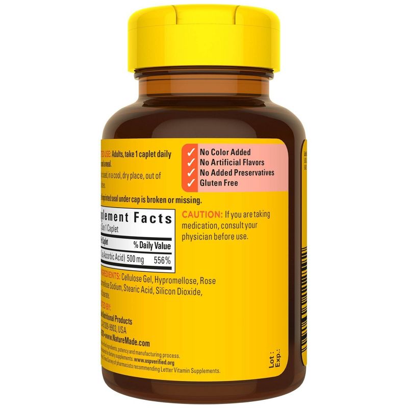 Nature Made Vitamin C 500 mg Caplets with Rose Hips - 130ct