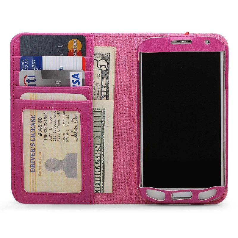 Aduro BookCase Folio & Wallet Case for Samsung Galaxy S4 -Pink