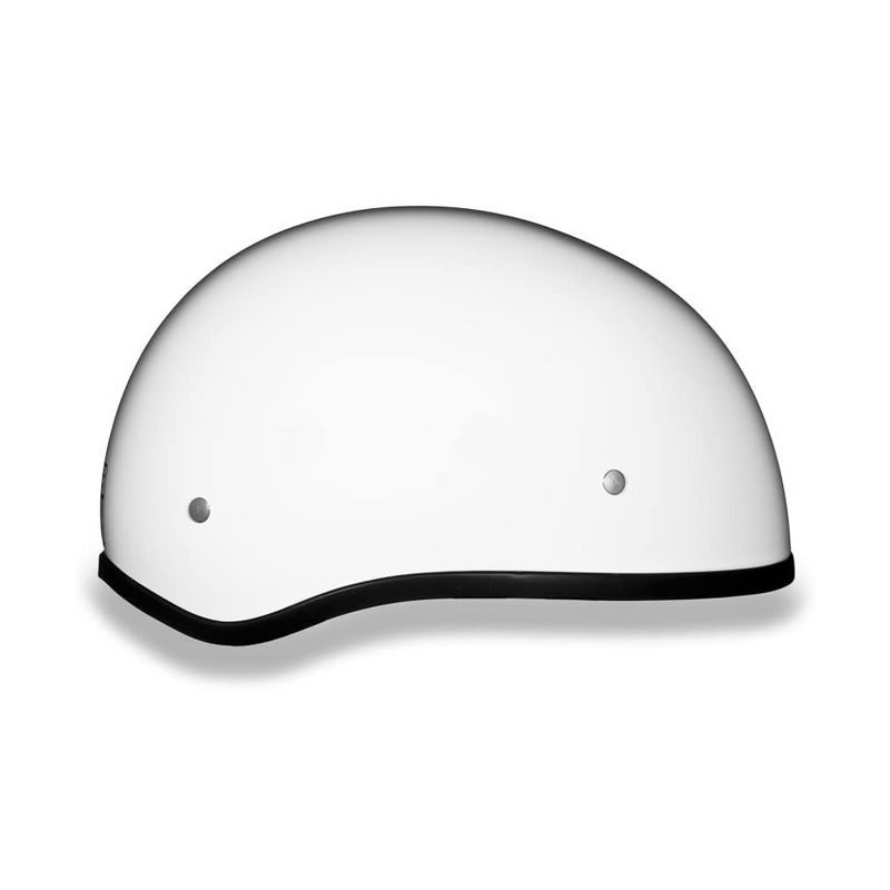 Daytona D1-CNS-XL Helmets Secure Slim Protective Motorcycle Half Helmet Skull Cap with Adjustable Chin Strap, Head Wrap, and Drawstring Bag, White