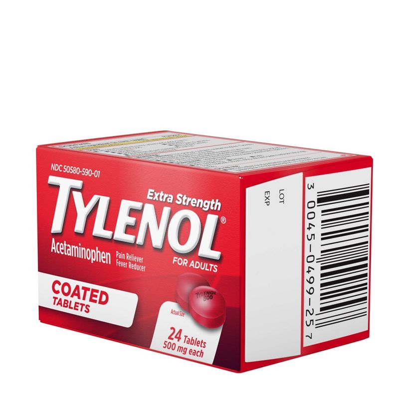 Tylenol Extra Strength Coated Tablets - Acetaminophen - 24ct