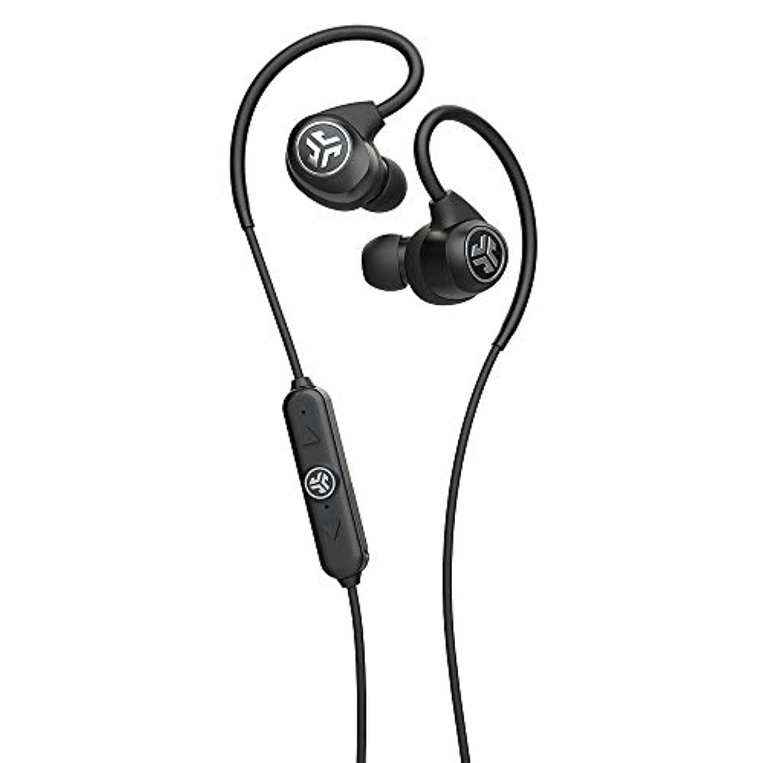 JLab Audio Epic Sport2 Wireless Earbuds | Black | Active Lifestyle 20+ Hour Battery Life | Bluetooth 5 | IP66 Sweatproof | Built in Microphones | Noise Isolation | Extra Gel Tips  (EBEPICSPORT2RBLK42)