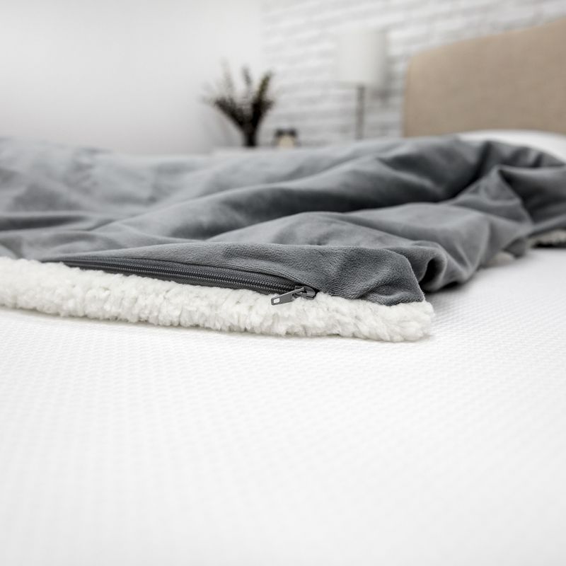 SensorPEDIC 15lb. Serenity Weighted Blanket with Removable Cover with Sherpa and Plush Fabrics