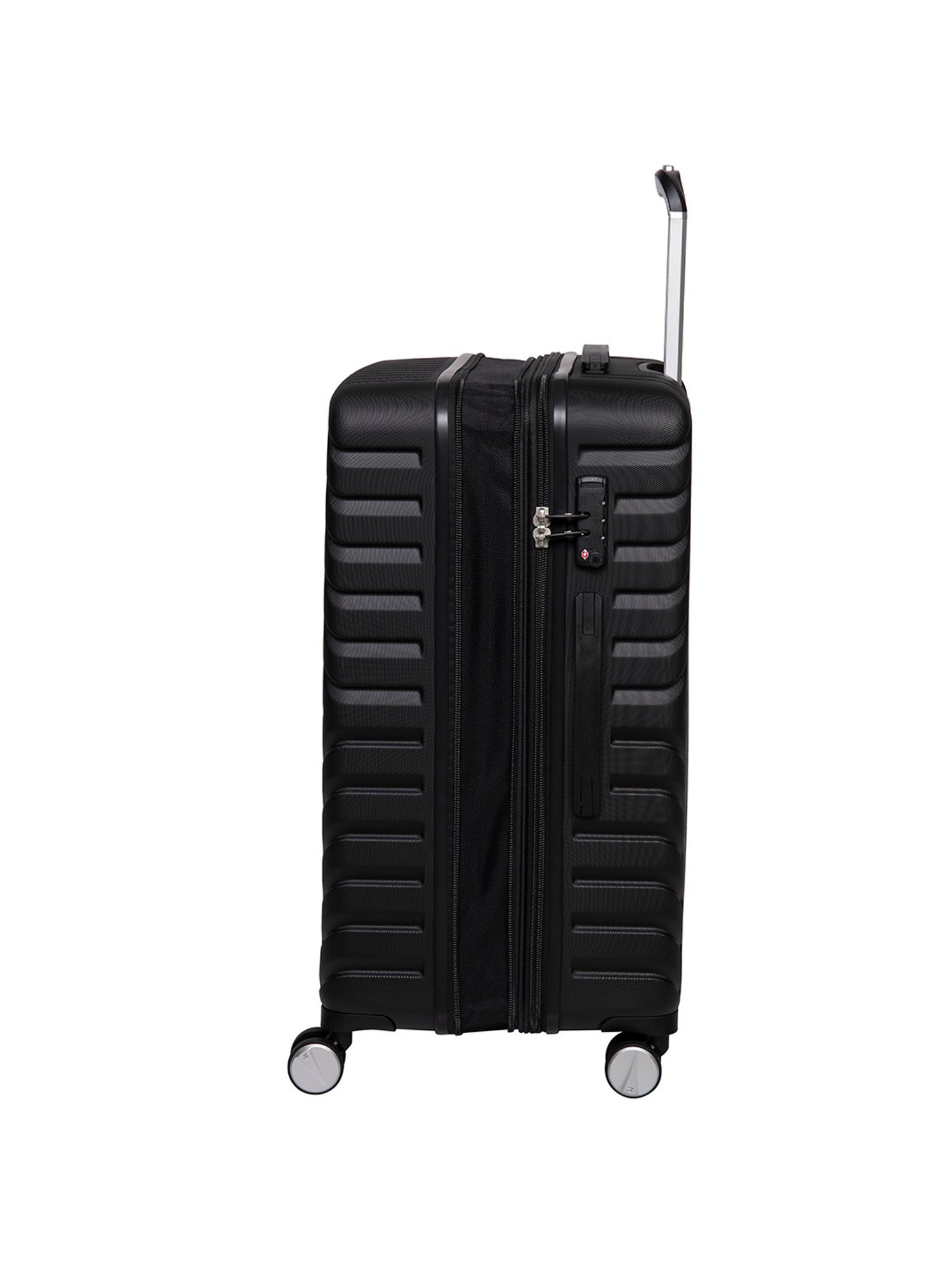 It luggage Resonating Black Textured Medium Hard Cabin Trolley