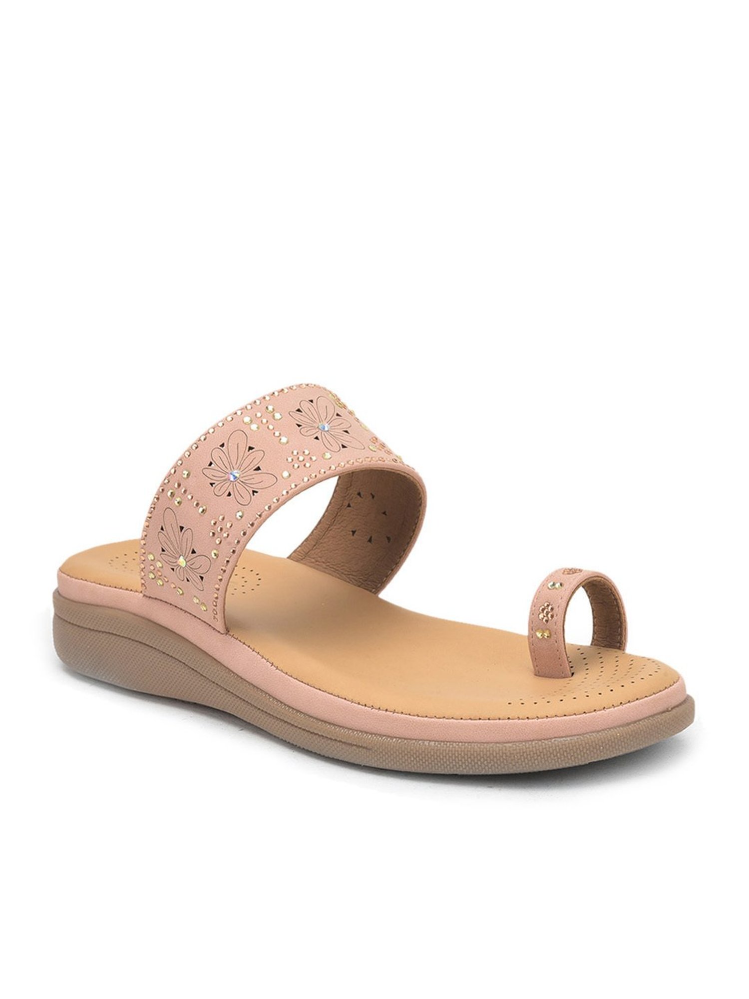 Healers By Liberty Women's Pink Toe Ring Wedges