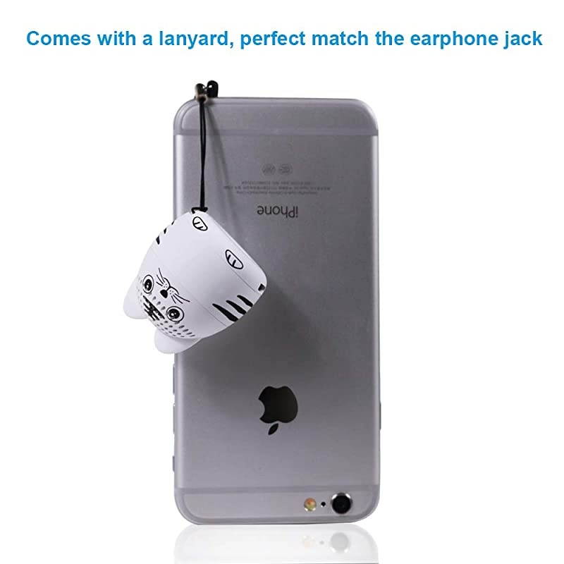 Small Bluetooth Speaker Mini Size but Great Sound QualityPhoto Selfie Button amp Answer Phone CallsBTS0011A White Tiger