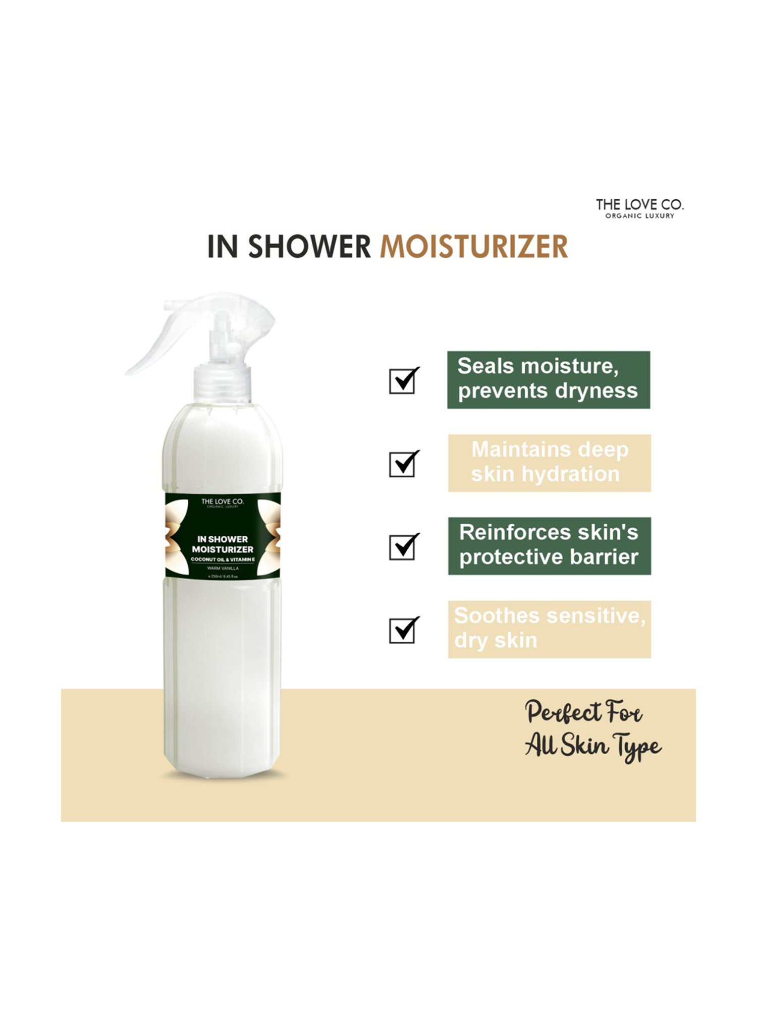 The Love Co. Warm Vanilla In-Shower Moisturizer - 250 ml