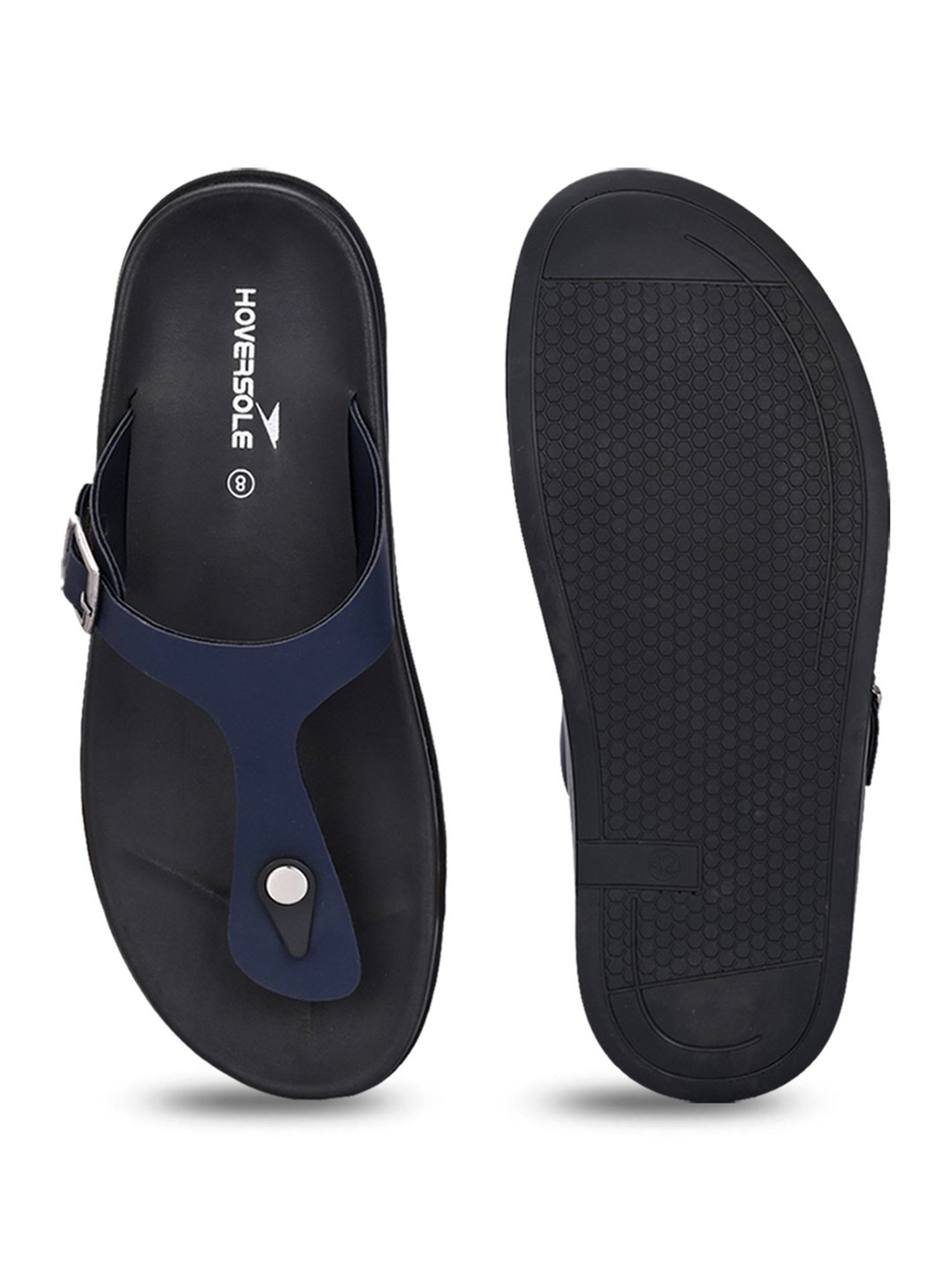 Hoversole Men's Navy T-Strap Sandals