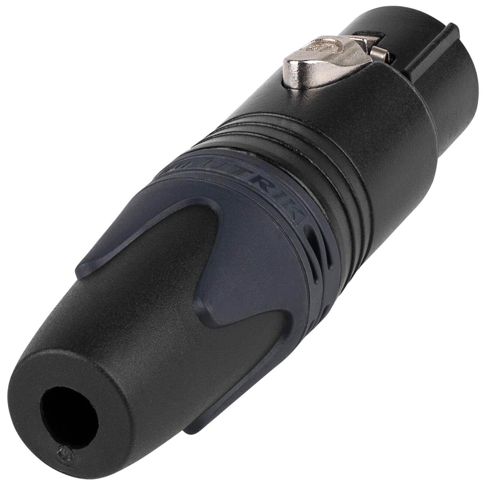 Neutrik NC10FXX-14-B Female 10-Pin XLR Cable Connector Black/Gold
