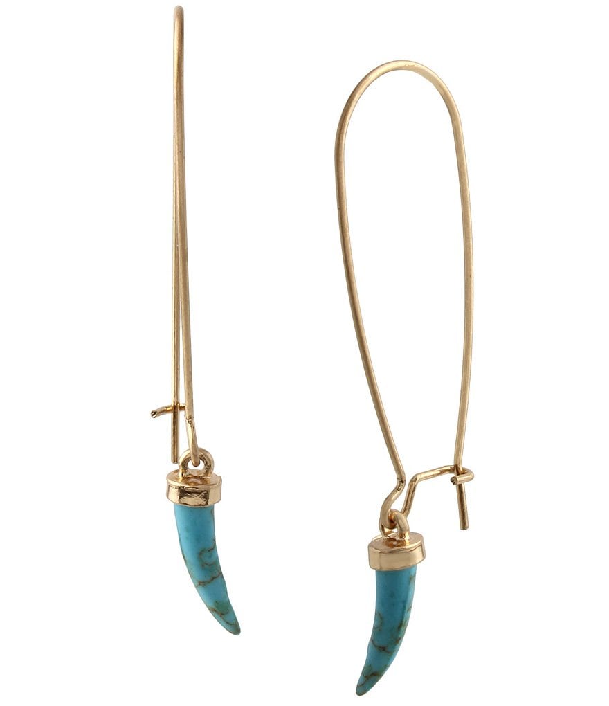 Robert Lee Morris Soho Turquoise Stone Horn Dangle Earrings