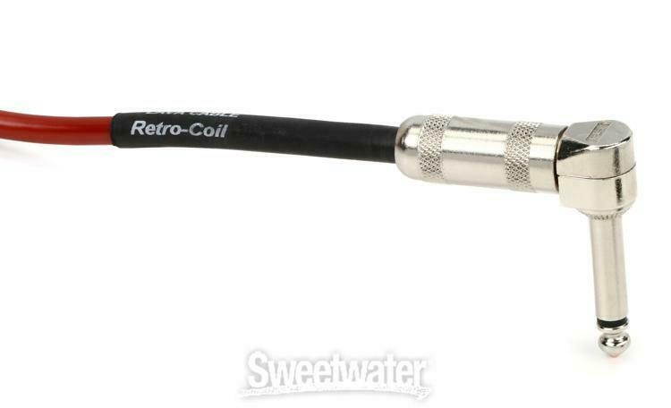 Lava Cable Retro Coil Instrument Cable Metallic Red, 20' Angled-Straight