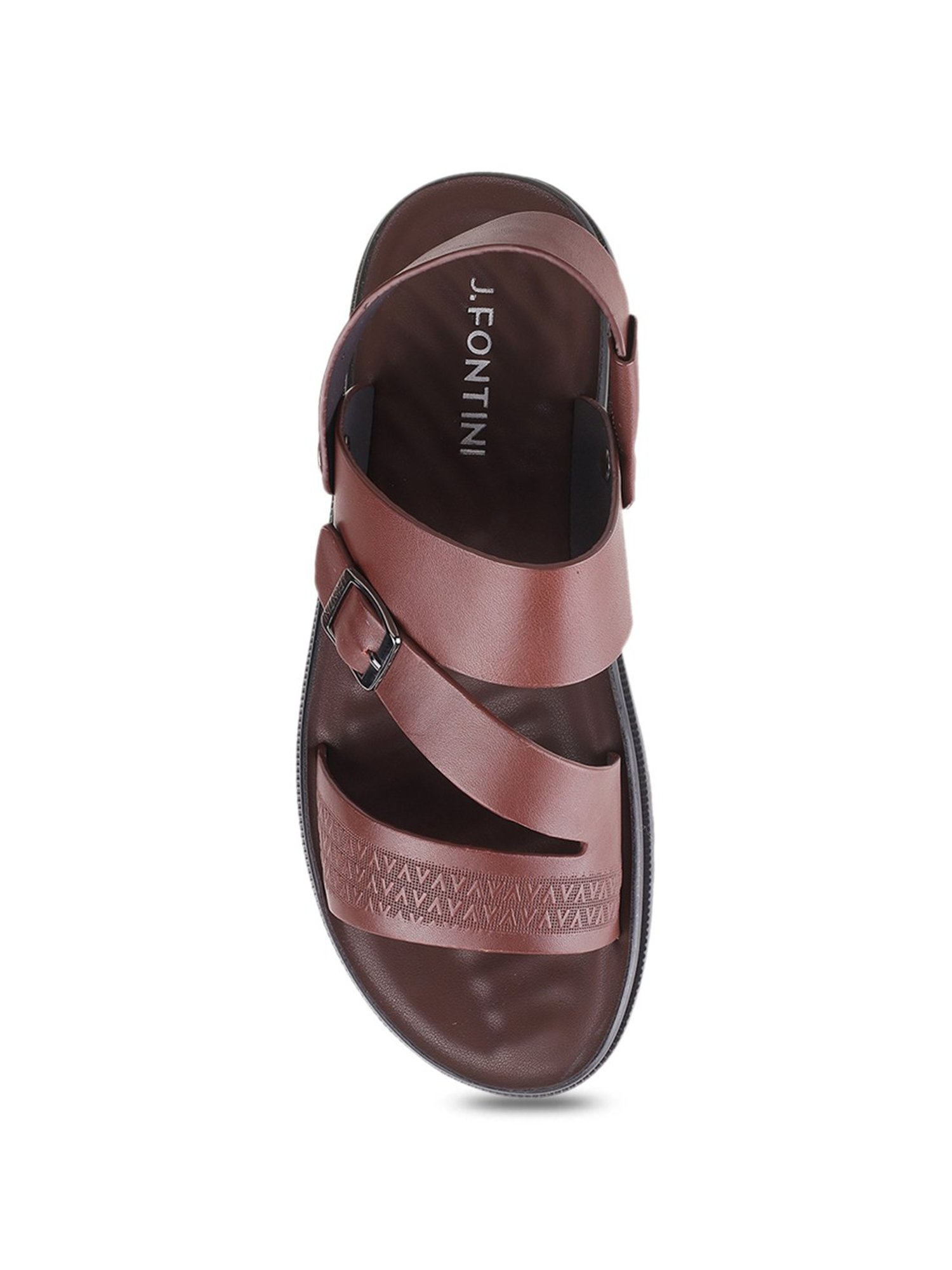 J. Fontini by Mochi Men's Brown Sling Back Sandals