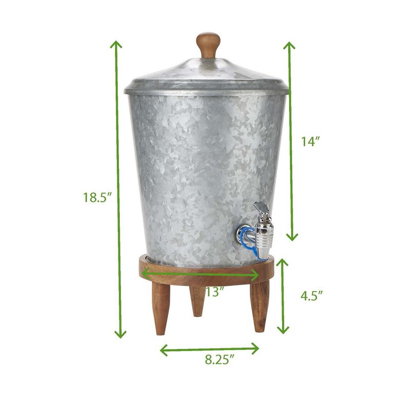 Mind Reader Double Wall Galvanized Metal Cold Beverage Dispenser with Leak Free Spigot