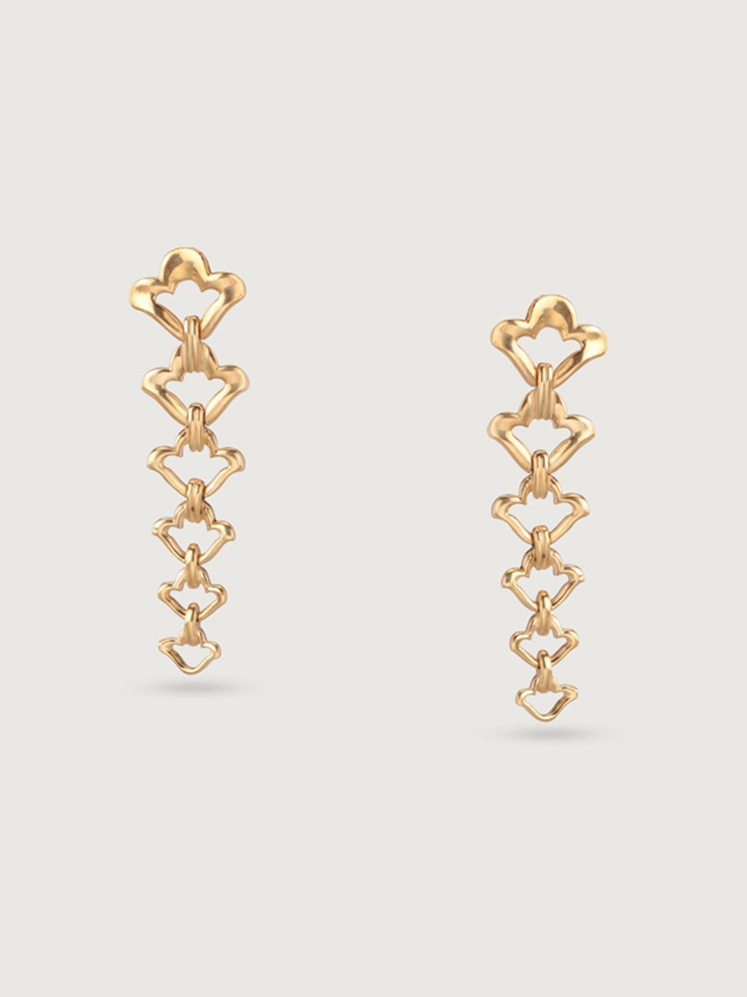 Mia by Tanishq Enchanted Vines 14k Yellow Gold Drop Earrings for Women