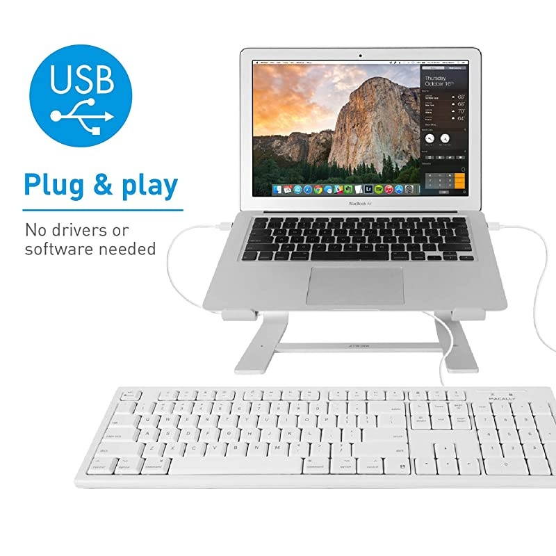 Full Size USB Wired Keyboard Mouse Combo for Mac Mini Pro iMac Desktop Computer MacBook Pro Air Laptops Mac Compatible Apple Shortcuts Extended with Number Keypad Rubber Dome Keycaps