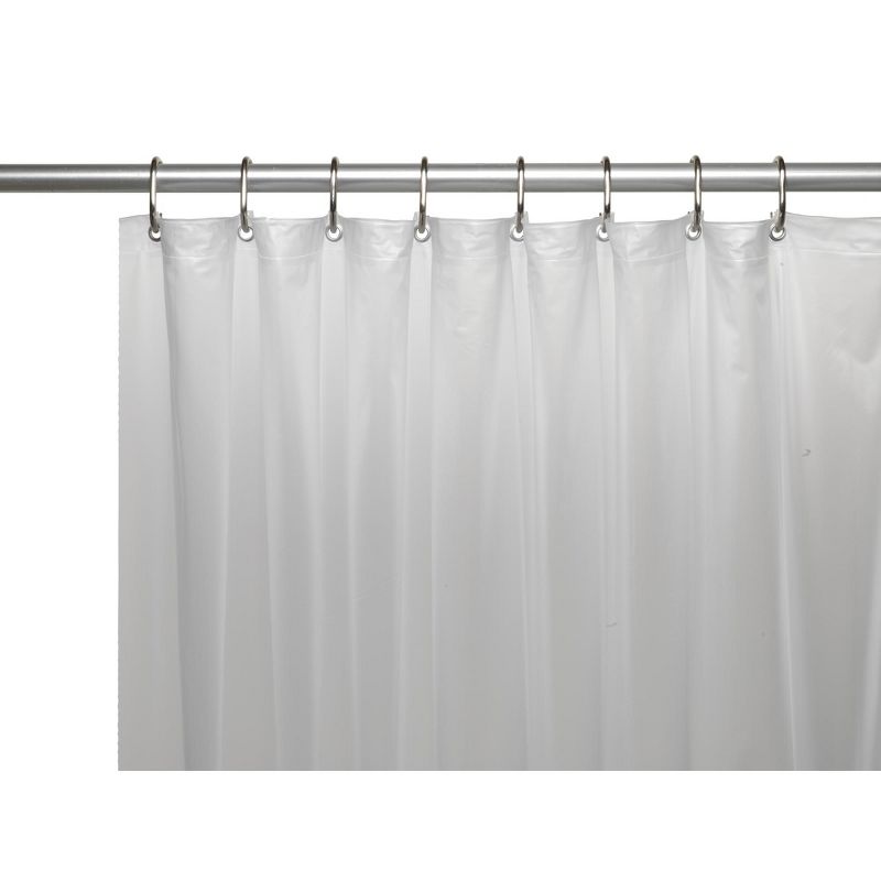 Carnation Home Shower Stall-Sized Shower Curtain Liner 54 x 78 Mildew Resistant 10 Gauge Vinyl Frosty Clear