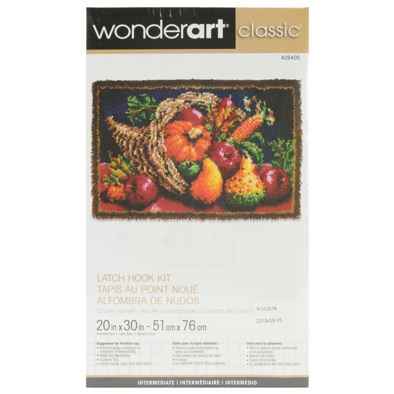 Wonderart Classic Latch Hook Kit 20"X30"-Country Harvest