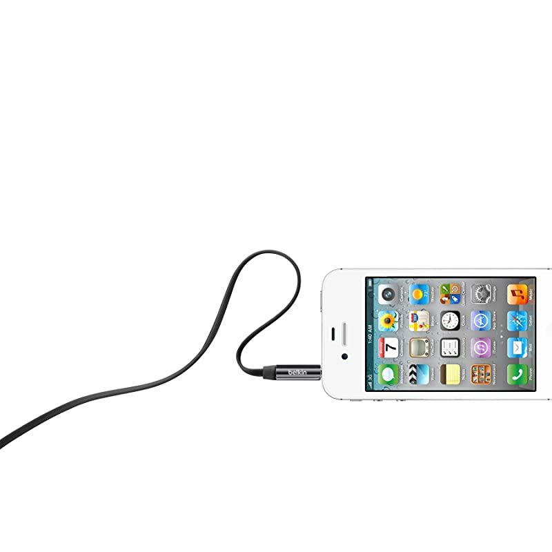 MiXiT TangleFree Aux Auxiliary Cable 3 Feet Black AV10127tt03BLK