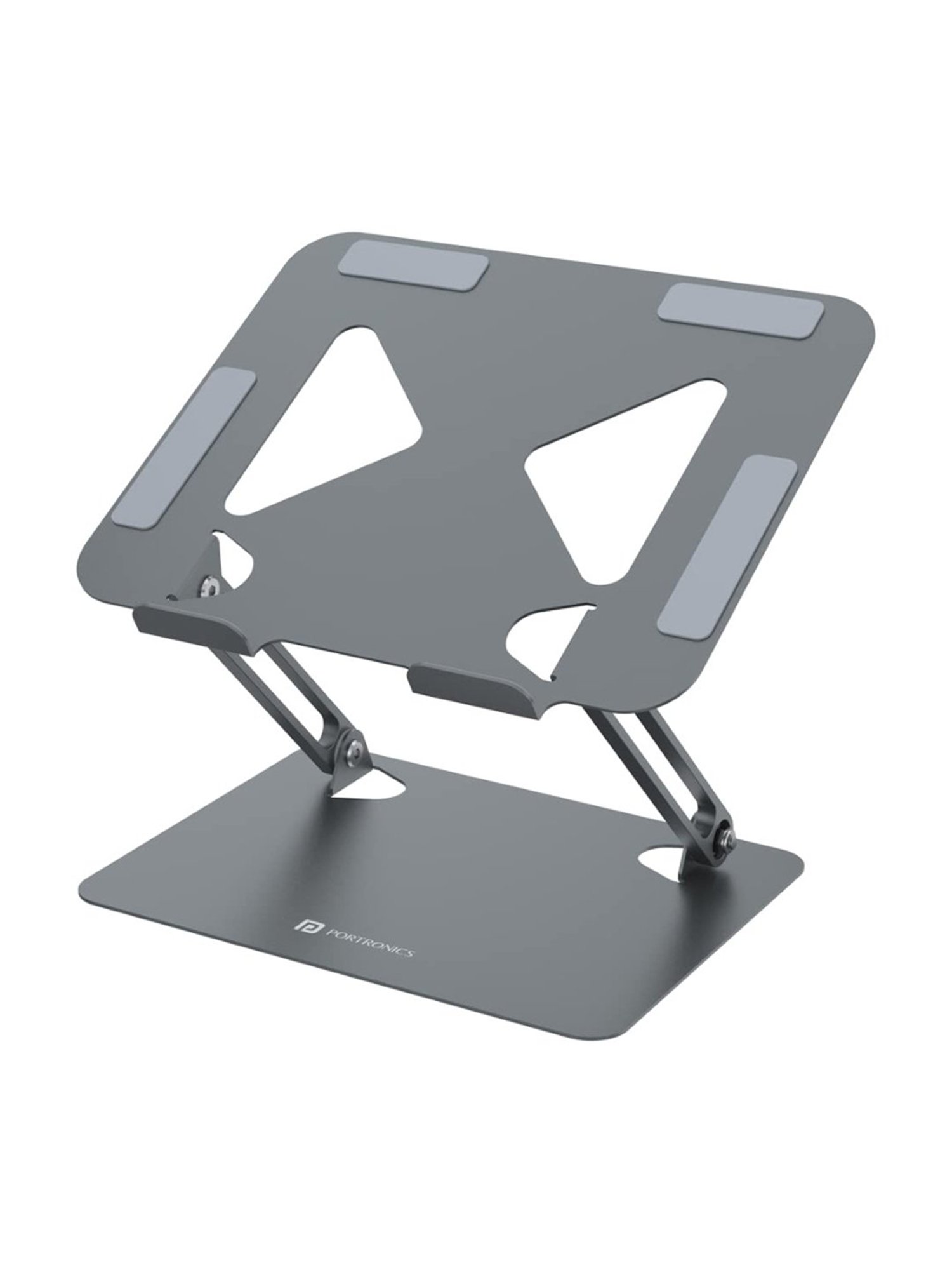 Portronics My Buddy K7 Portable Laptop Stand with Ventilated Board for Laptop Cooling (Grey)