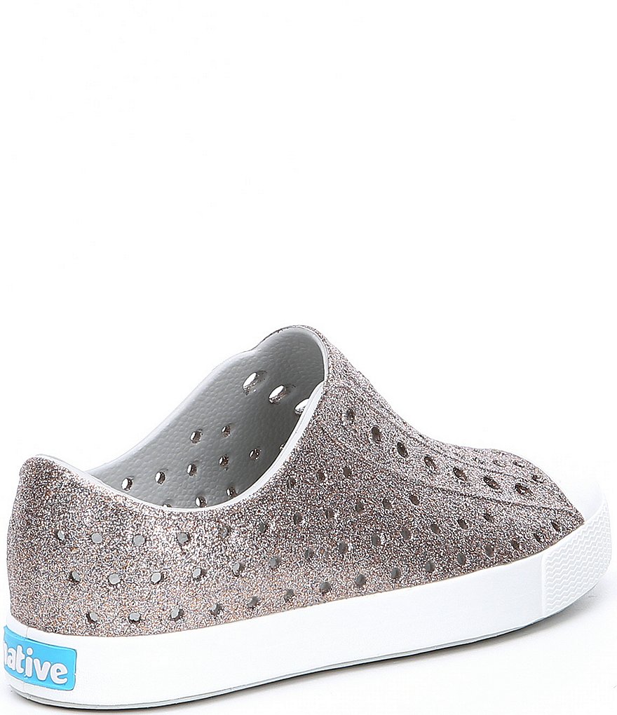 Native Girls' Jefferson Bling Glitter Perforated Slip-On Sneakers (Toddler)
