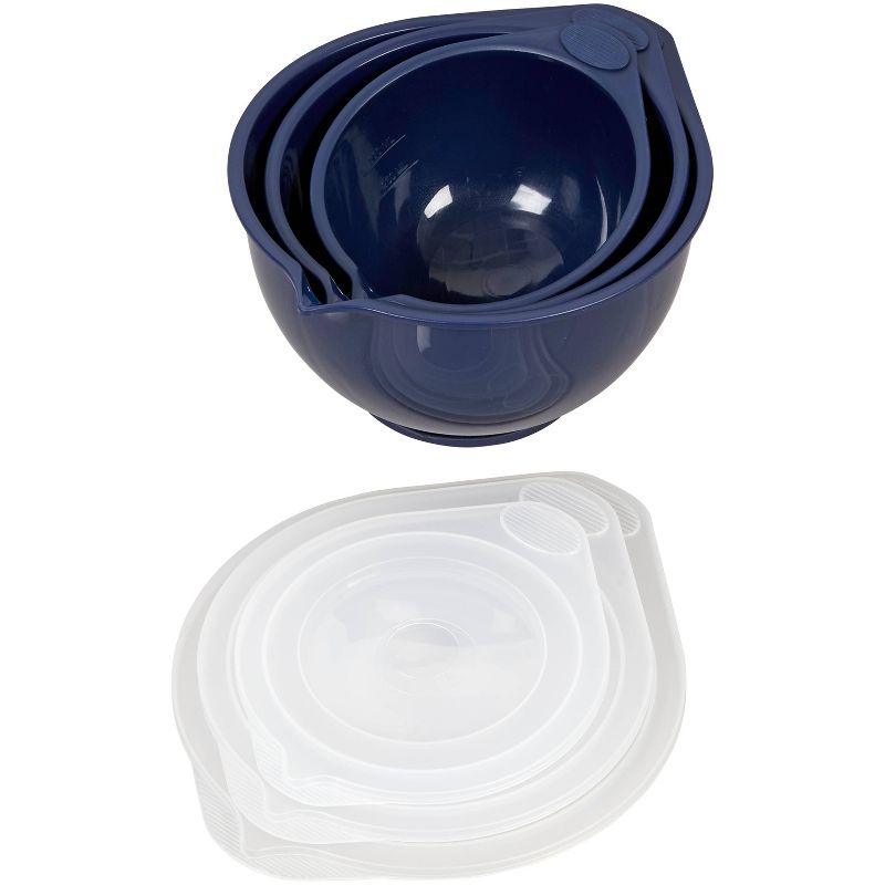 Wilton 6pc Covered Mixing Bowl Set Navy Blue