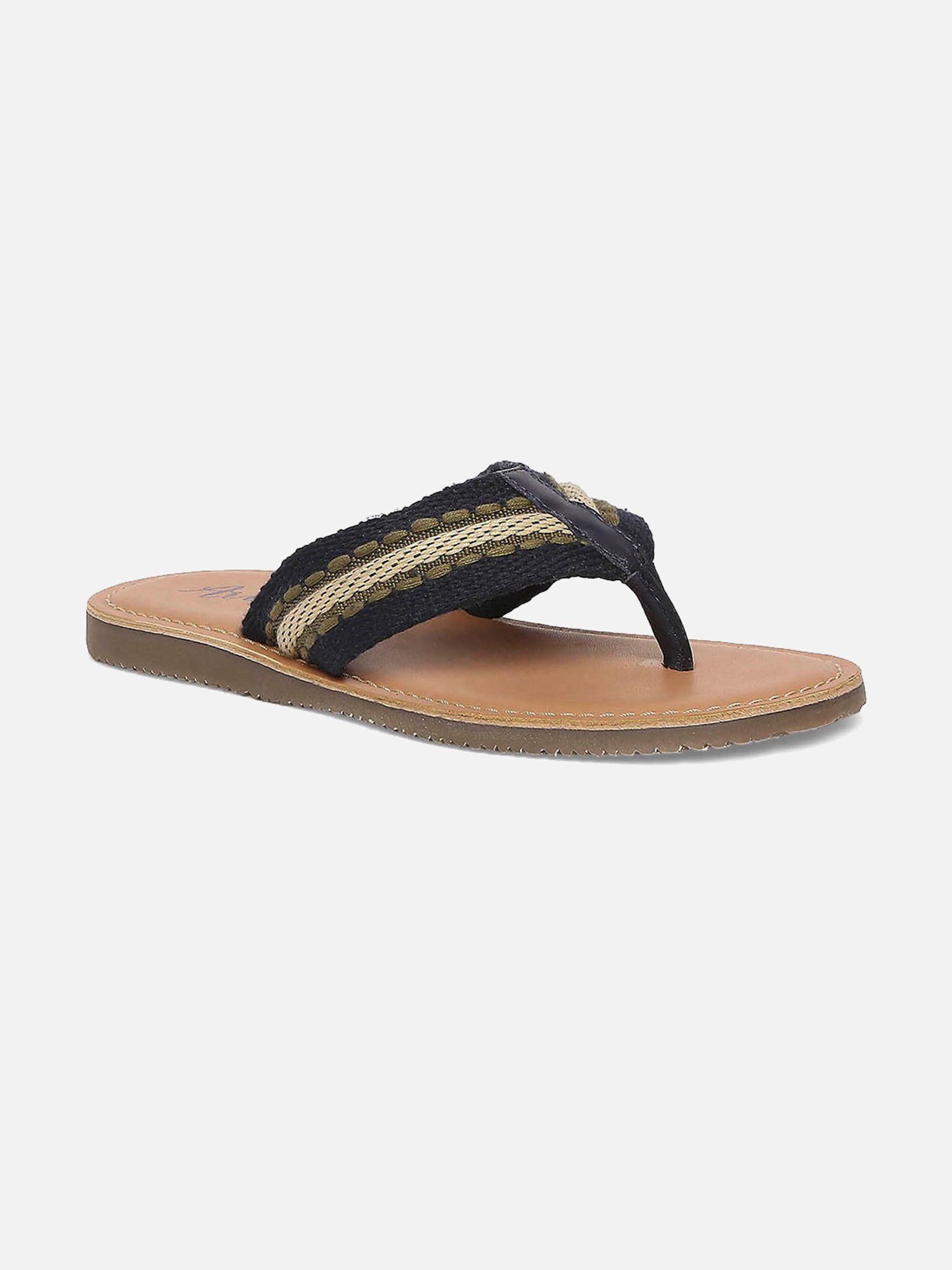 Aria Nica Kids Slam Navy & Tan Flip Flops