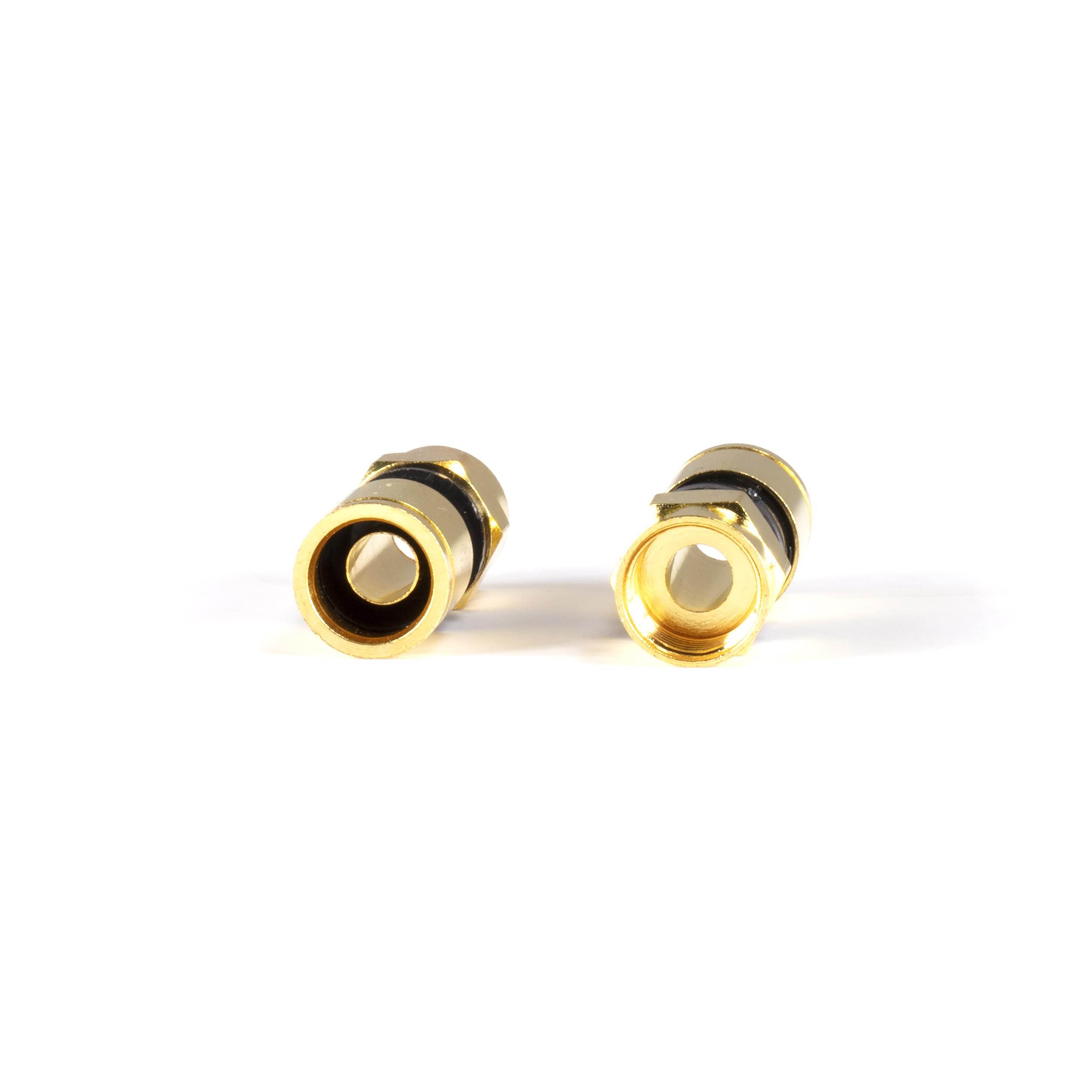 THE CIMPLE CO - Gold Coaxial Cable Compression Fitting | 100 Pack Connector | for RG6 Coax Cable &ndash; with Weather Seal O Ring and Water Tight Grip
