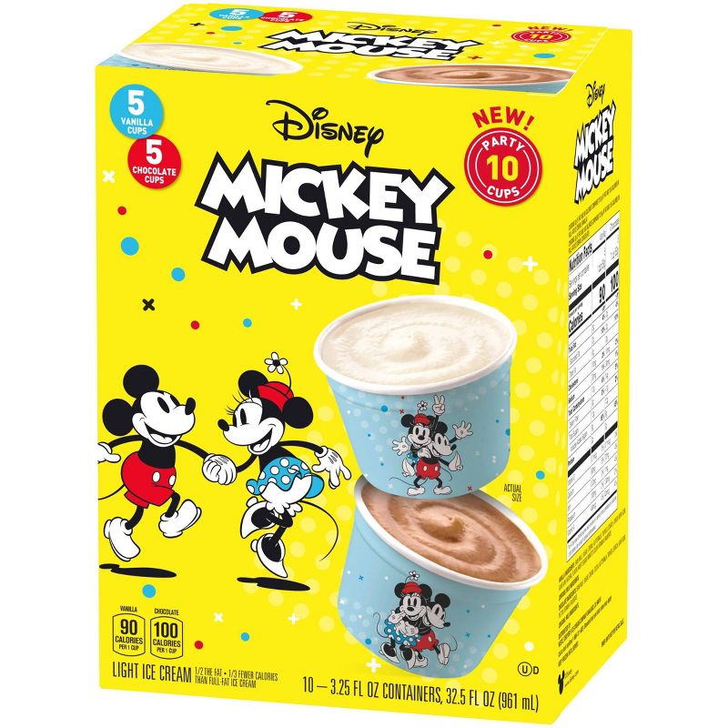 Disney Mickey Mouse Vanilla & Chocolate Ice Cream Party Cups - 32.5oz/10ct
