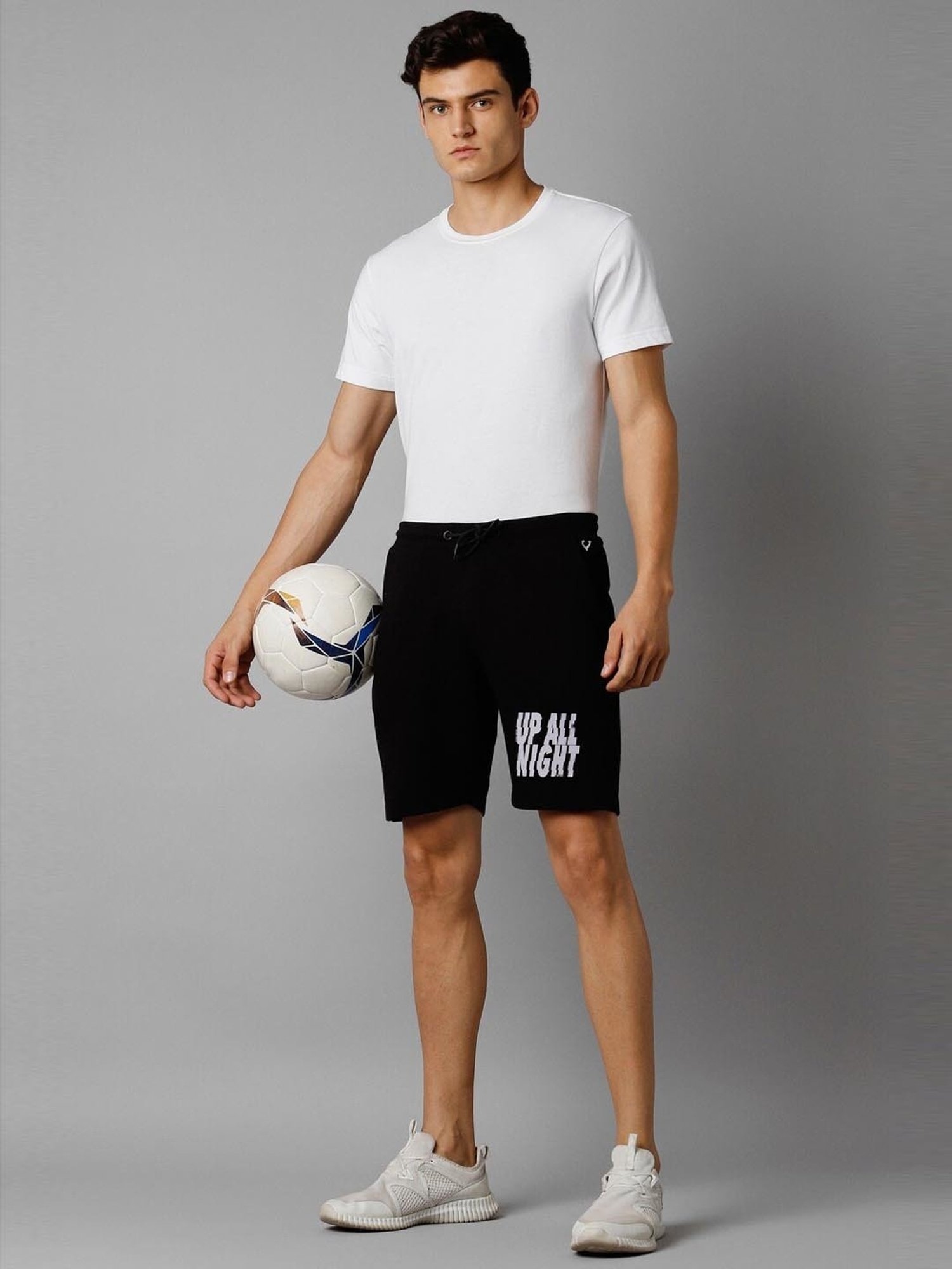 Tribe by Allen Solly Black Slim Fit Printed Shorts