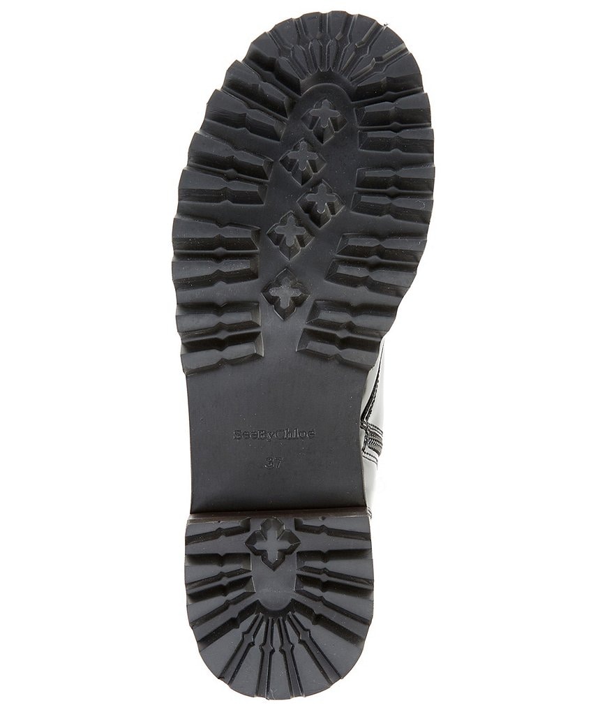 See by Chloe Mallory Military Leather Lug Sole Combat Booties