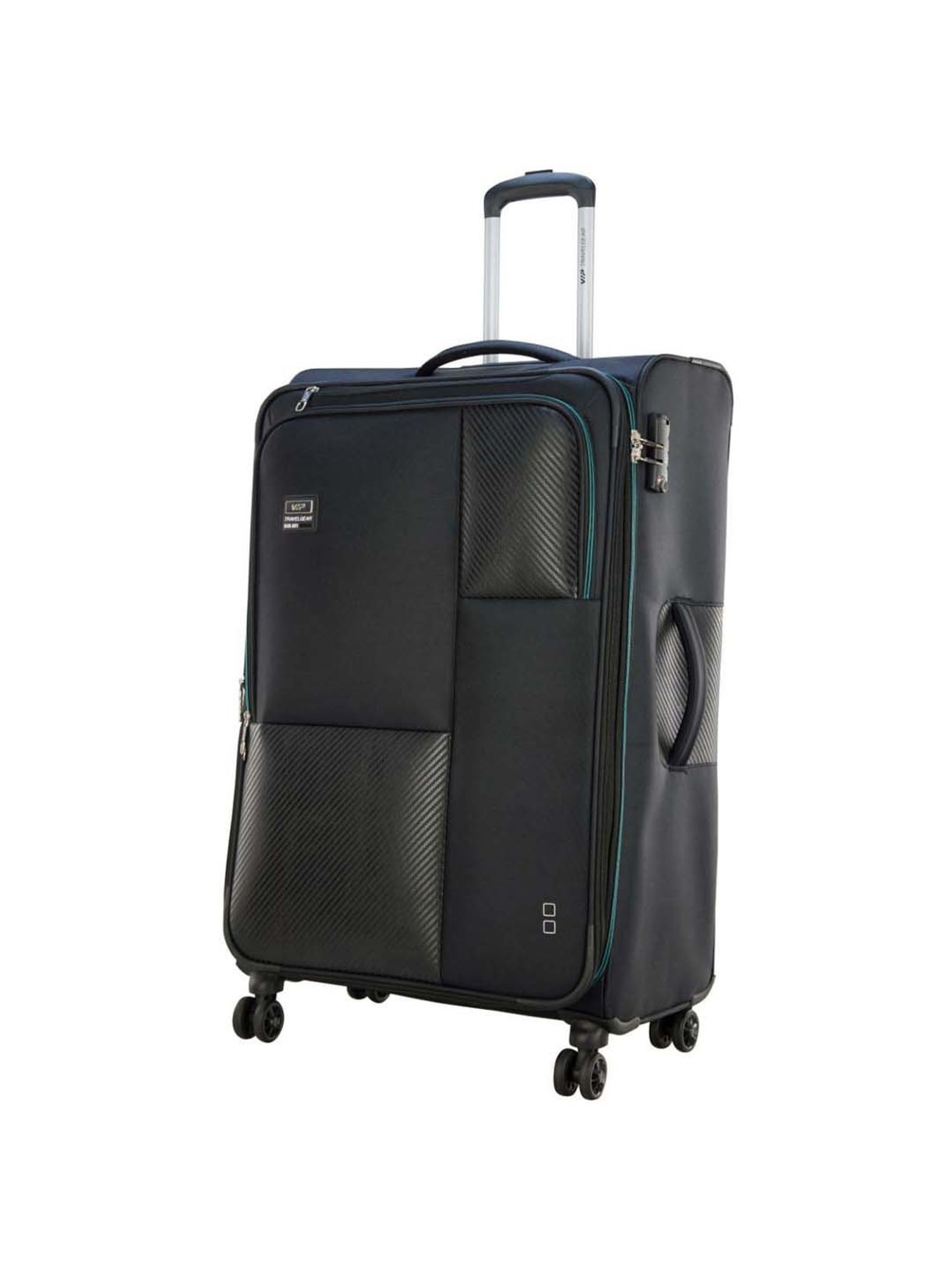 VIP Cardinal Str Exp Black Striped Soft Large Trolley Bag - 51.5 cm