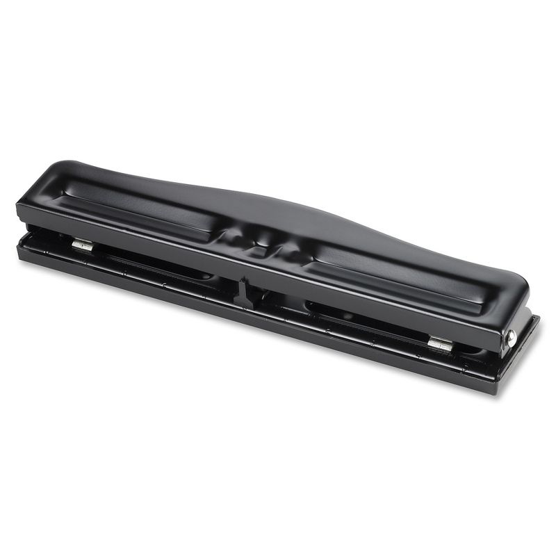 Business Source 3-Hole Punch Adjustable 1/4" Hole Size 8-10 Sht Cap. Black 65645