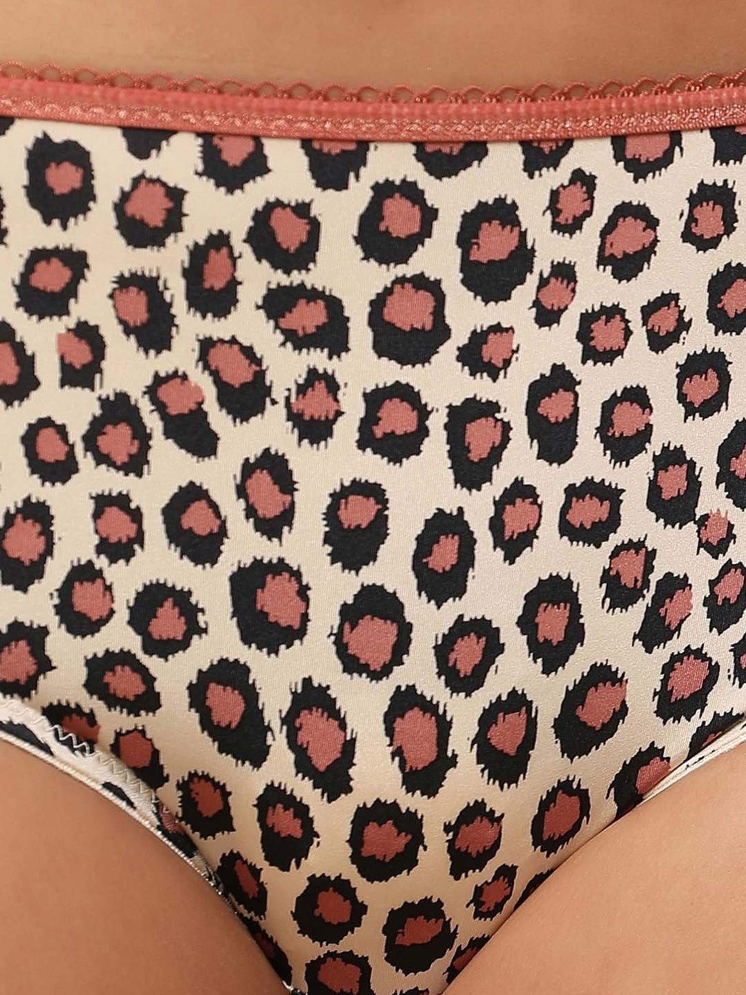 Triumph Brown Printed Hipster Panty