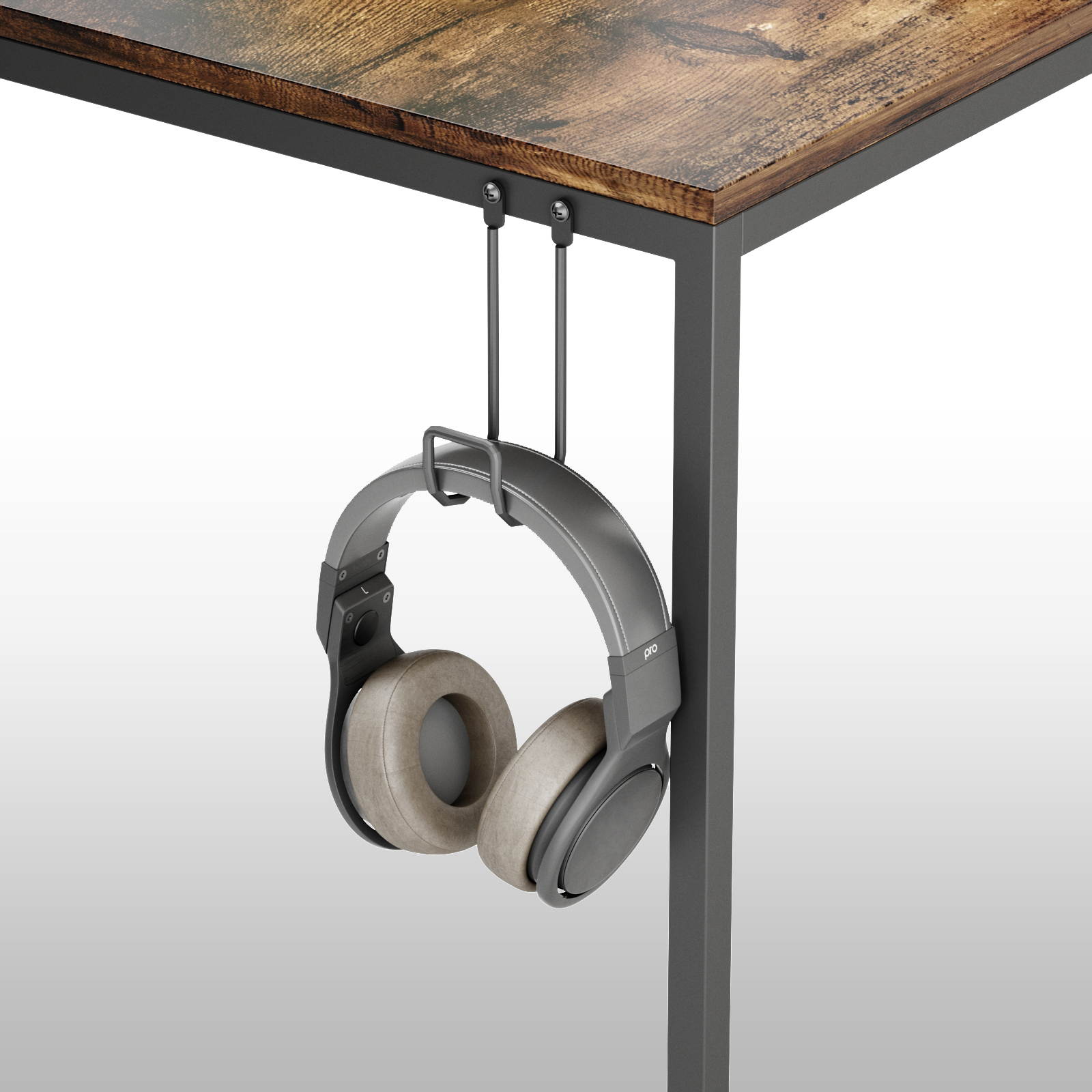 Bestier 63 Inch Computer Desk with Storage Shelves, Modern Bookshelf Desk with Headphone Hook Large Workstation Writing Desk with Reversible Bookshelves Home Office Work Table Study Desk Grey