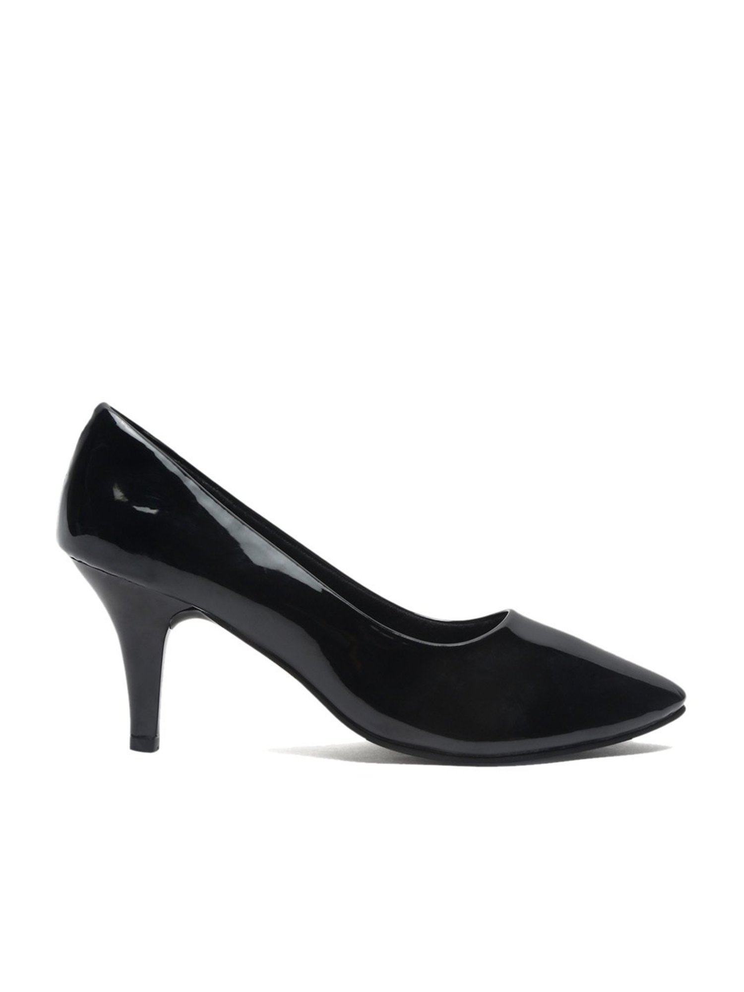Flat N Heels Women's Black Stiletto Pumps