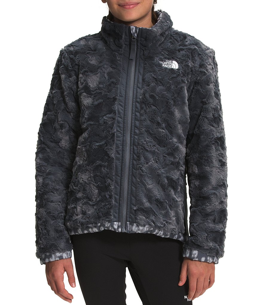 The North Face Little/Big Girls 5-18 Leopard Printed Reversible Mossbud Swirl Jacket