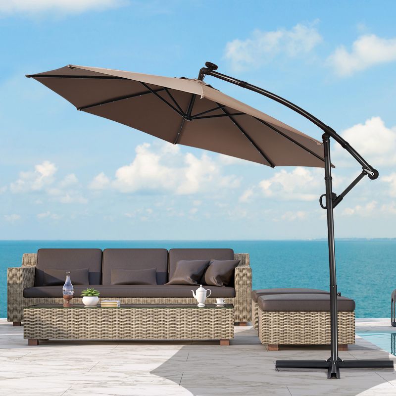 9' x 5' Rectangular Double Top Patio Outdoor Market Umbrella Emerald Green - Crestlive Products