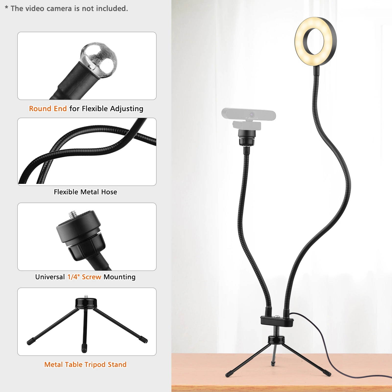 Webcam 1080P Computer Camera with Privacy Cover USB Connection Built-in Noise-reduction Microphone for Live Video